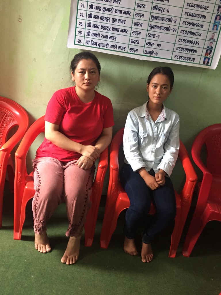 Anjana Thapa Magar with her sister at Tanahun magar sangh office