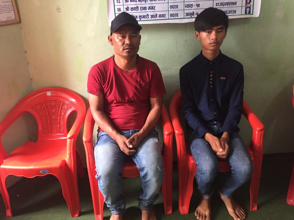 Bibek Thapa with Father at Tanahun Magar Sangh Office